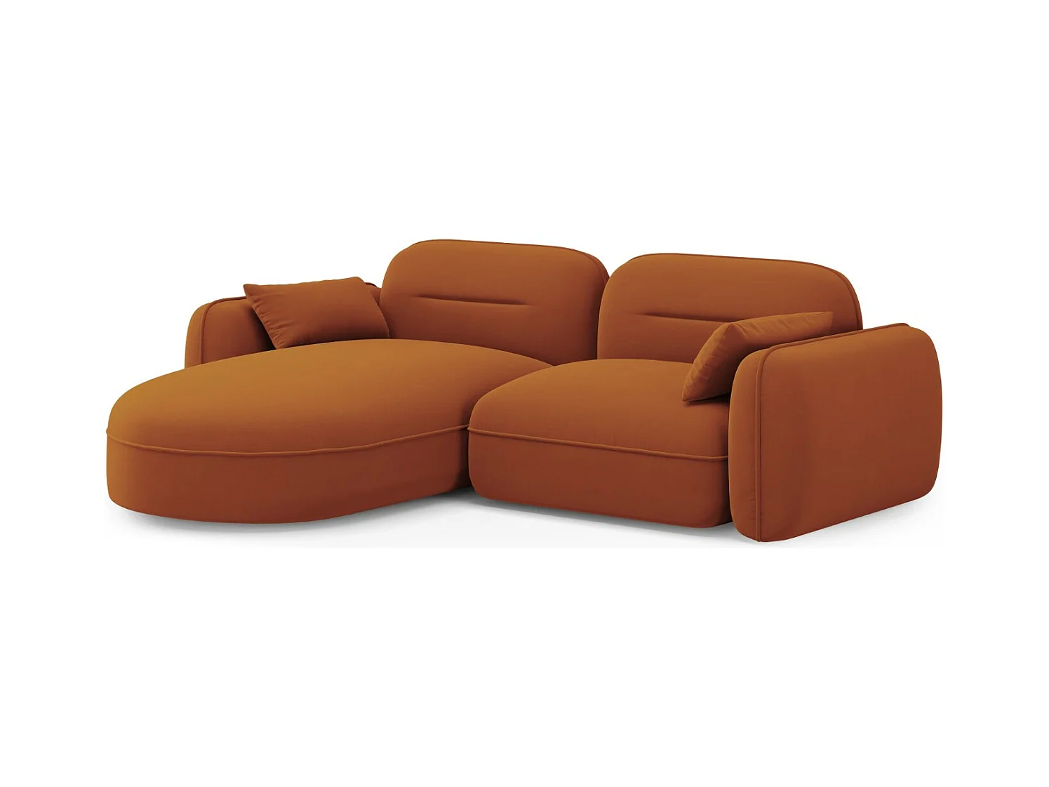 Cosmopolitan Design - Canapé d'angle gauche modulable "Sydney" 3 places en velours terracotta - 230x165x70cm