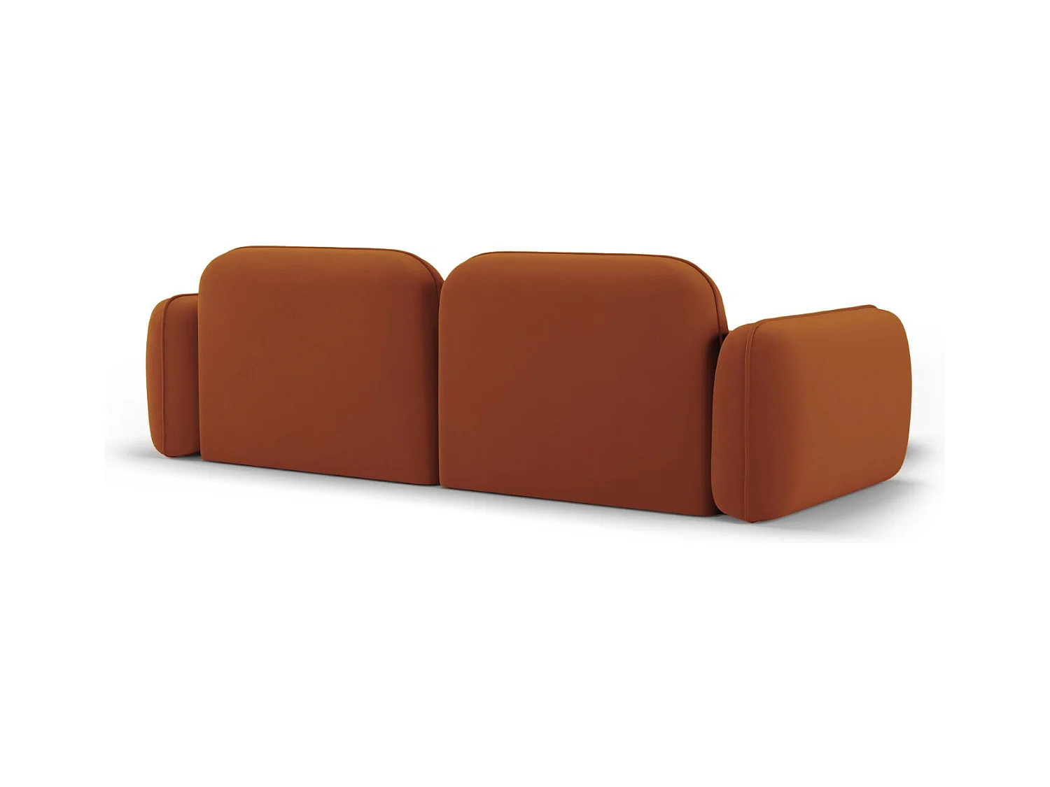 Cosmopolitan Design - Canapé d'angle gauche modulable "Sydney" 3 places en velours terracotta - 230x165x70cm