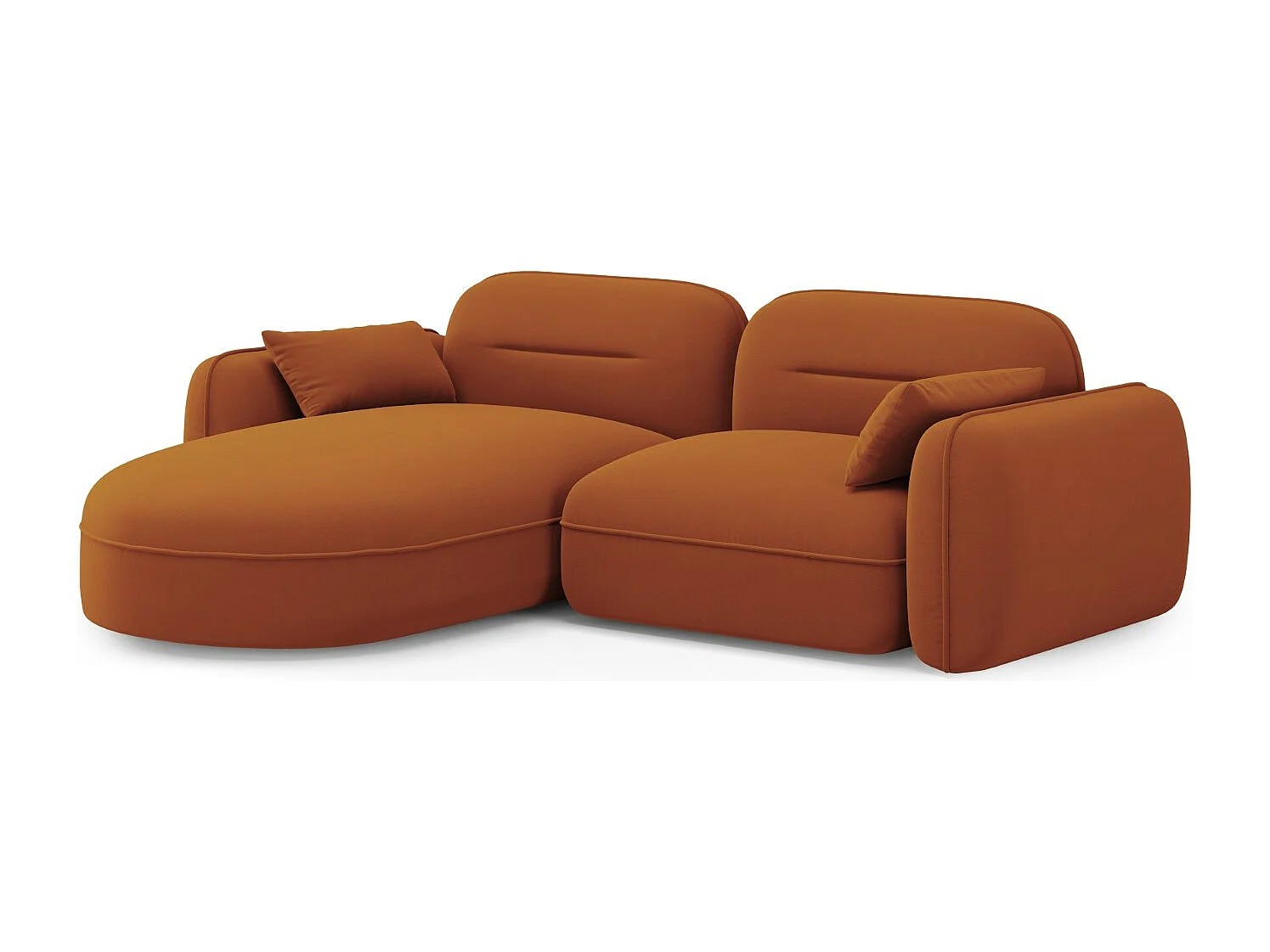 Cosmopolitan Design - Sofá modular de canto esquerdo "Sydney" 3 lugares em veludo terracota - 230x165x70cm