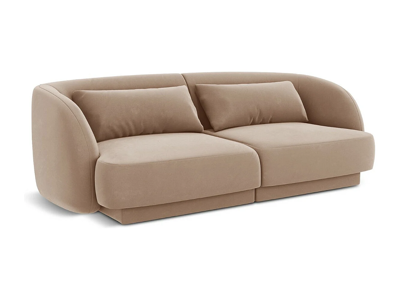 Cosmopolitan Design - Sofa, "Tulum" 2 miejsca welur, beż - 180x90x70cm
