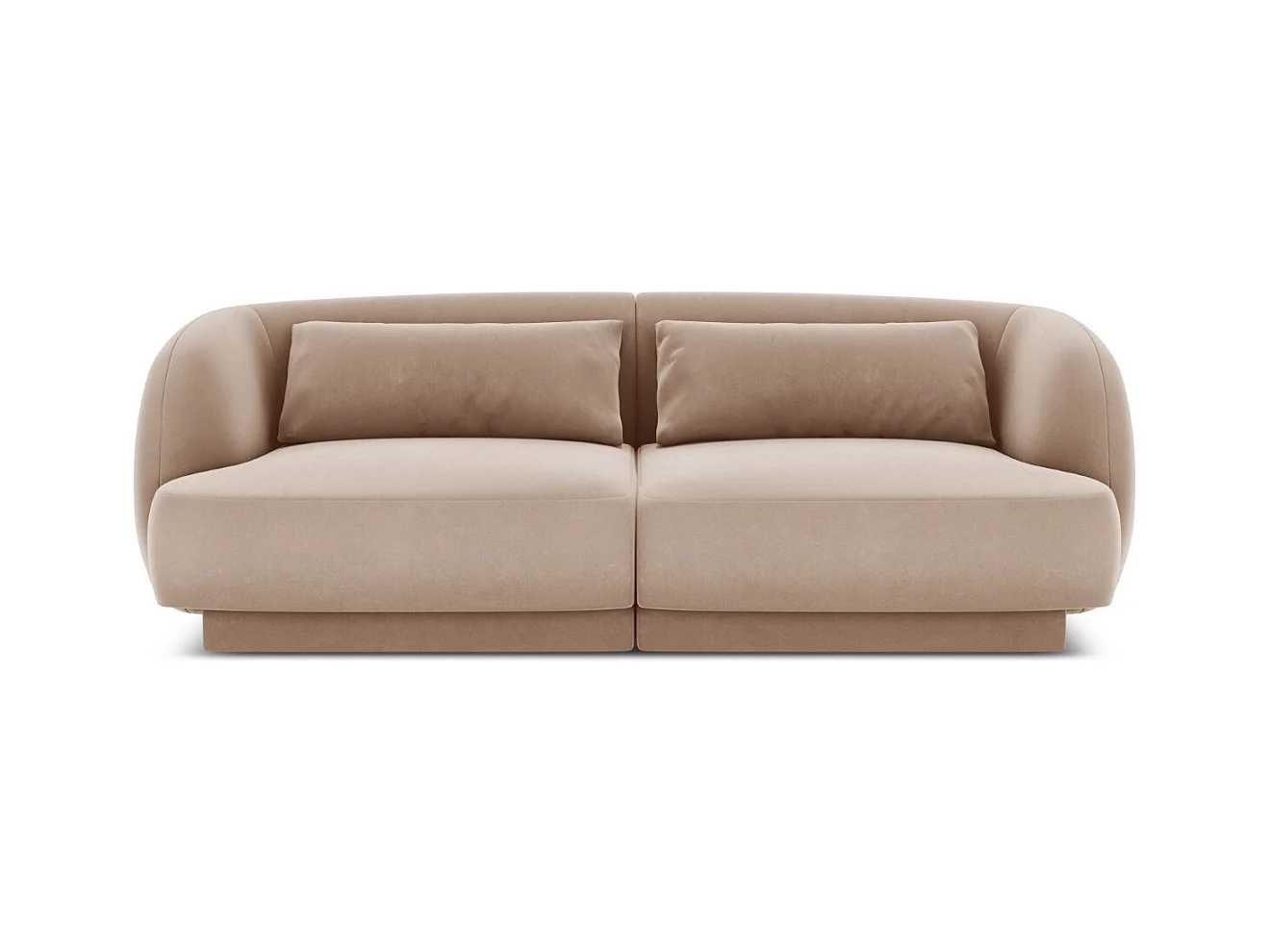 Cosmopolitan Design - Canapé "Tulum" 2 places en velours beige - 180x90x70cm