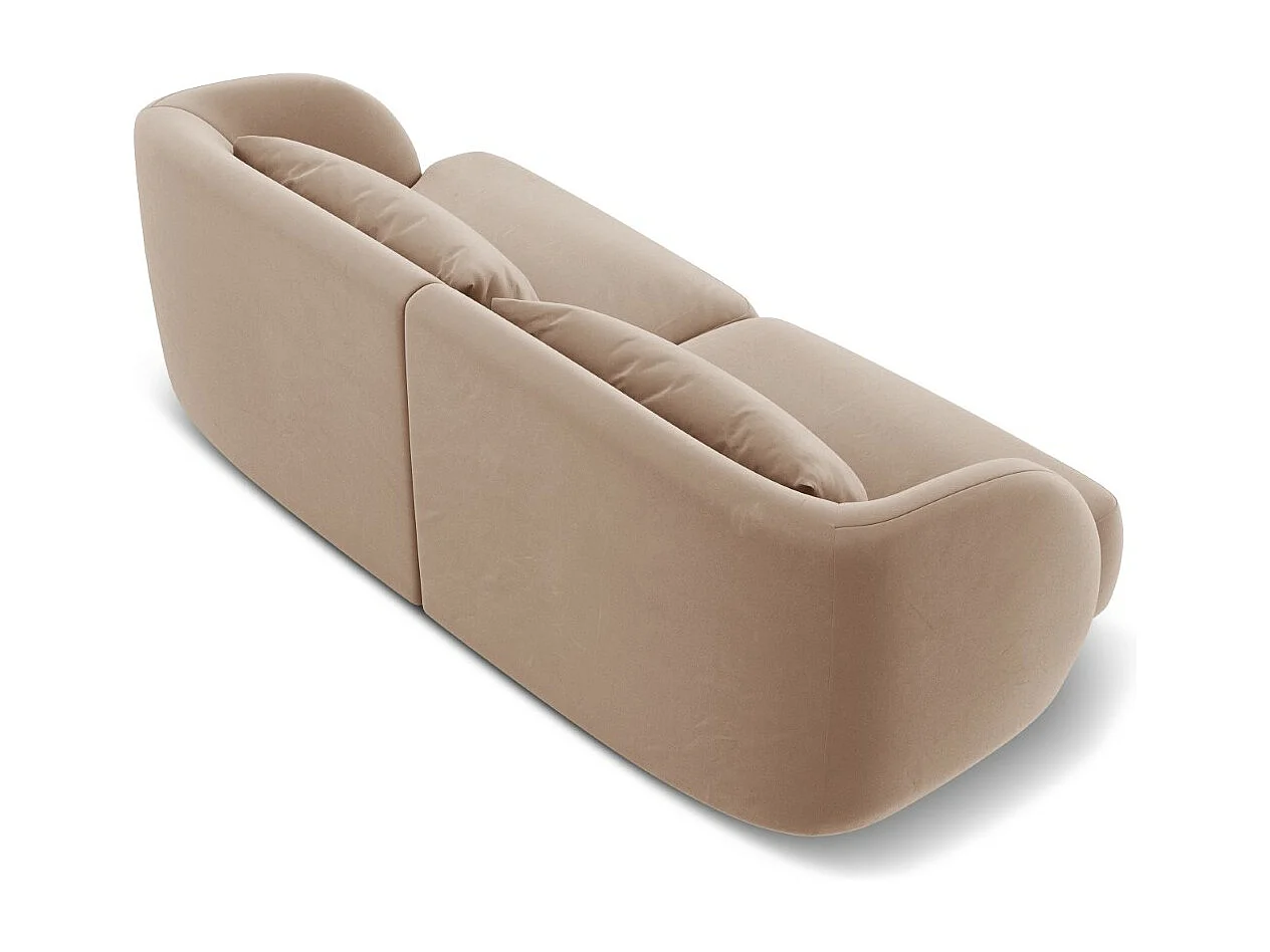 Cosmopolitan Design - Sofá "Tulum" 2 lugares em veludo bege - 180x90x70cm