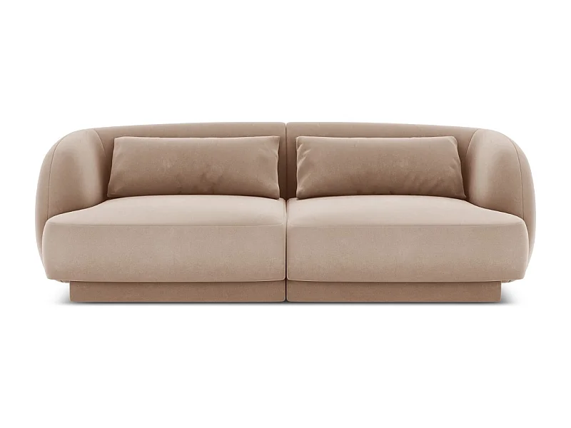 Cosmopolitan Design - Sofá "Tulum" 2 lugares em veludo bege - 180x90x70cm