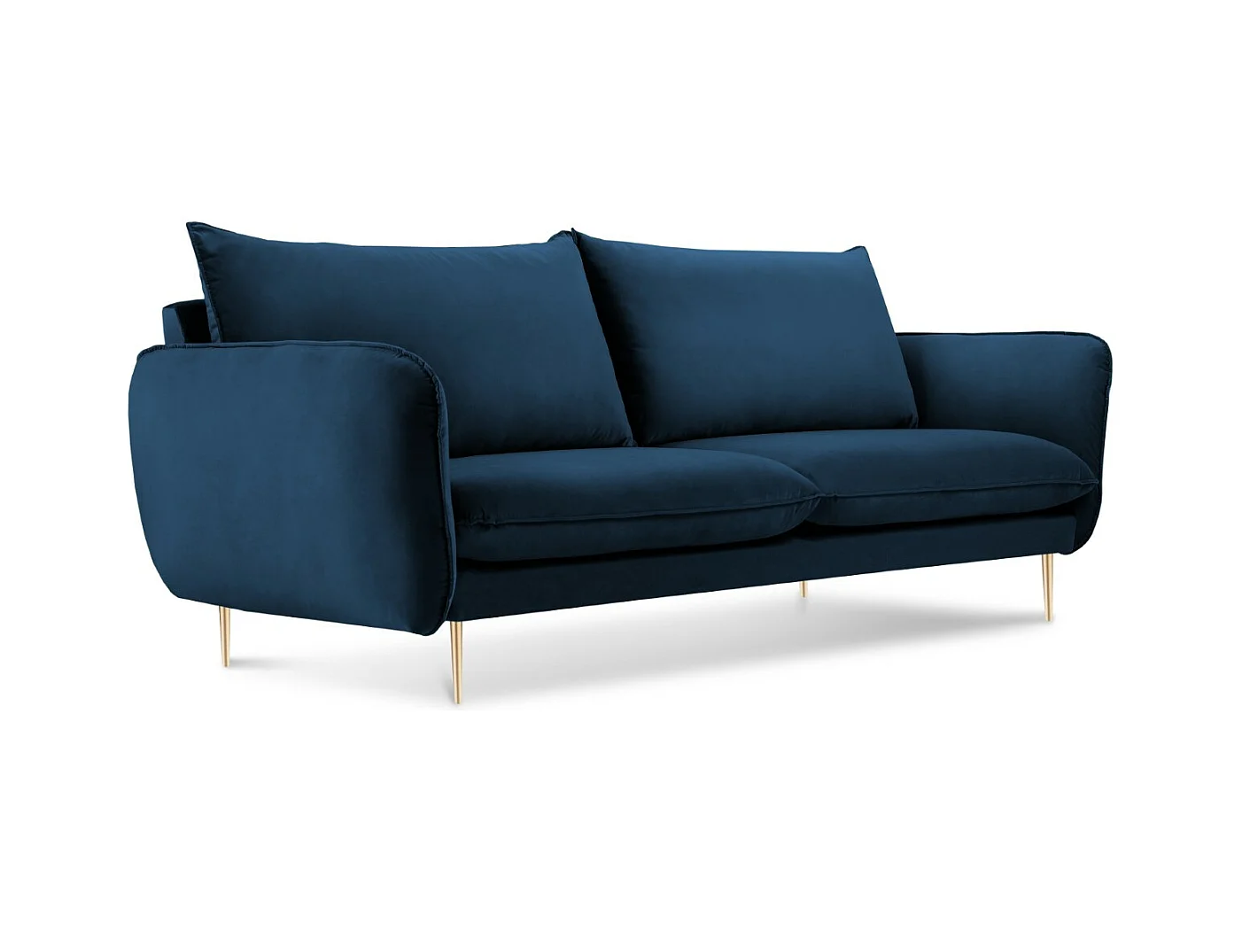 Cosmopolitan Design - Canapé "Vienna" 2 places en velours bleu roi - 160x92x95cm