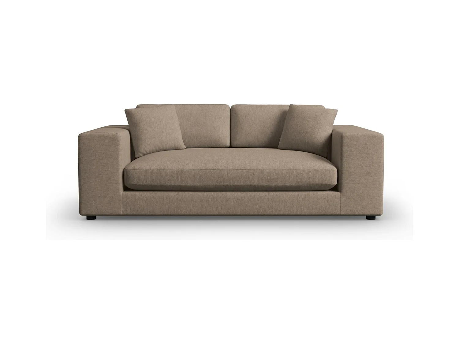 CXL by Christian Lacroix - Canapé "Tendance" 3 places en tissu structurel marron clair - 220x122x72cm