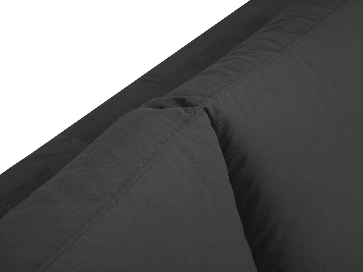 Cosmopolitan Design - 5-Sitzer Ecksofa links "Hastings" aus Samt dunkelgrau - 301x216x75cm