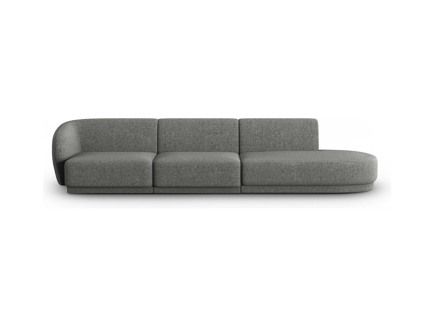 CXL by Christian Lacroix - Rechte modulaire bank "Lionel" 4 zitplaatsen, Chenille, Donkergrijs gemêleerd - 311x93x74cm