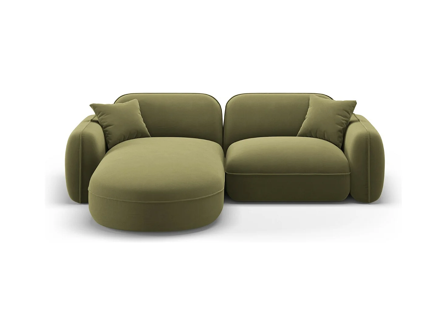 CXL by Christian Lacroix - Modulaire hoekbank links "Lucien" 3 zitplaatsen, Flueel, Lichtgroen - 230x165x70cm
