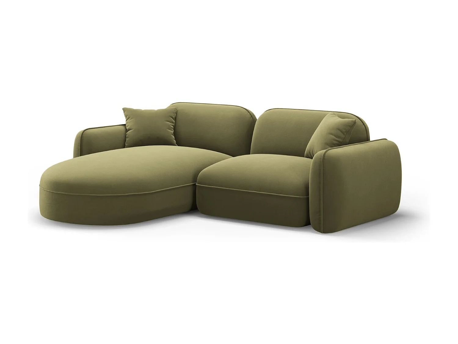 CXL by Christian Lacroix - Sofá modular de canto esquerdo "Lucien" 3 lugares em veludo verde claro - 230x165x70cm