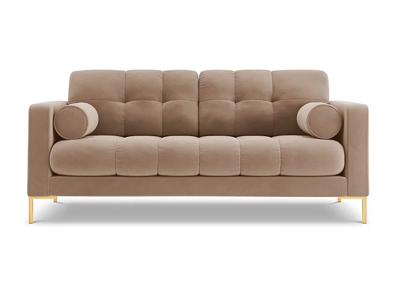 Cosmopolitan Design - Sofa, "Bali" 2 miejsca welur, beż - 152x92x75cm