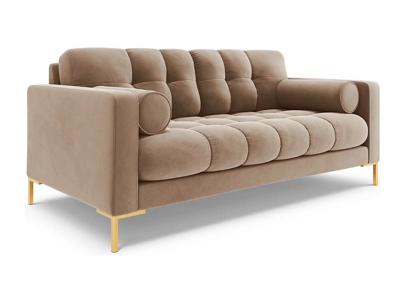Cosmopolitan Design - Sofa, "Bali" 2 miejsca welur, beż - 152x92x75cm