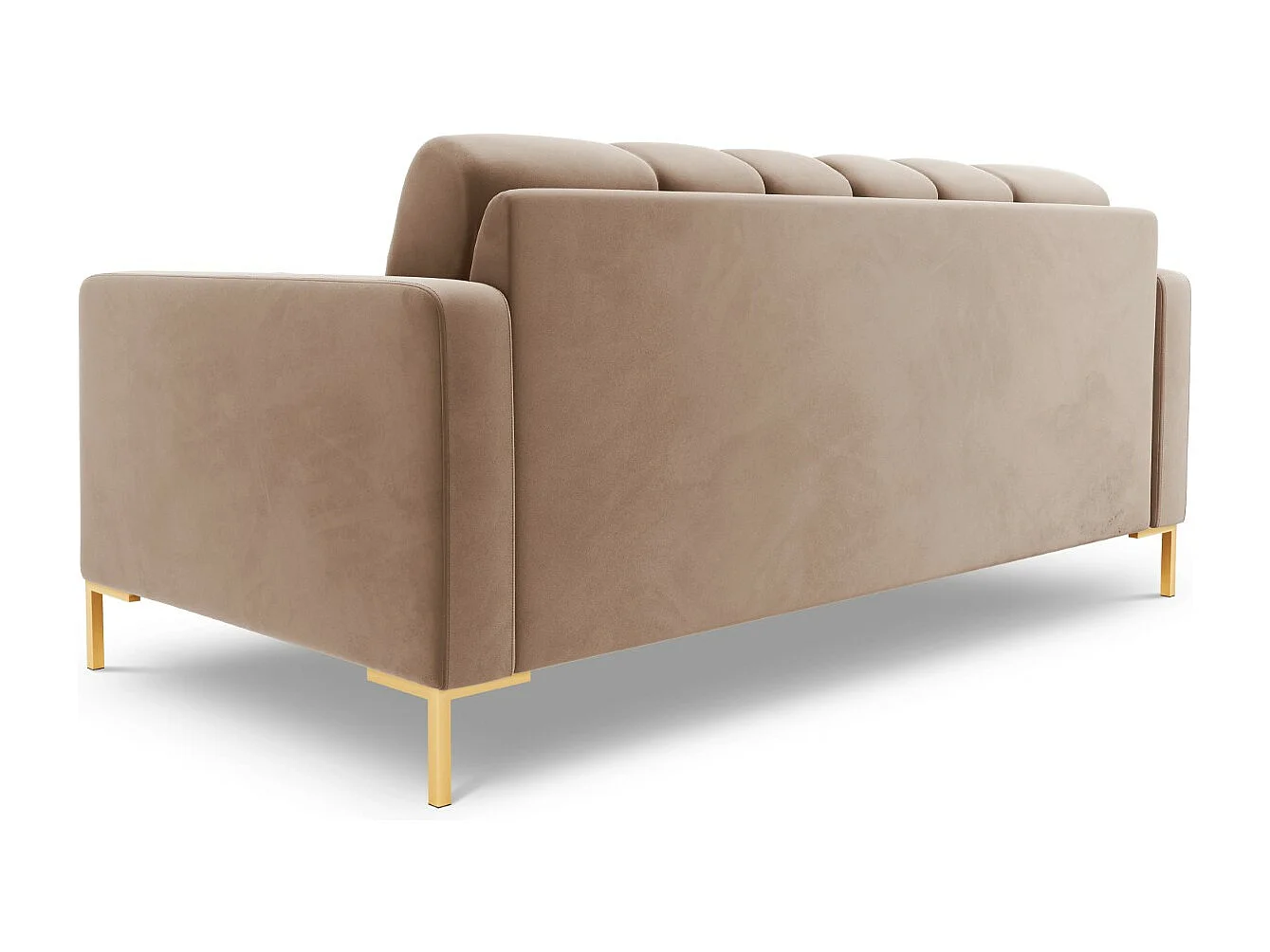 Cosmopolitan Design - Canapé "Bali" 2 places en velours beige - 152x92x75cm