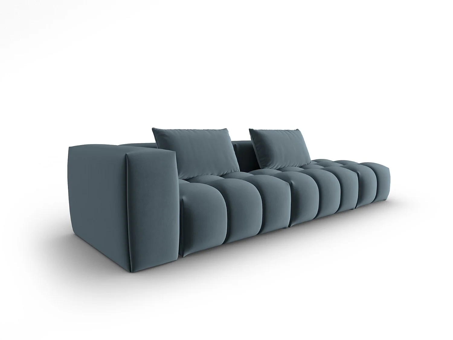 CXL by Christian Lacroix - Sofá modular direito "Lorella" 3 lugares em veludo azul pastel - 265x85x70cm