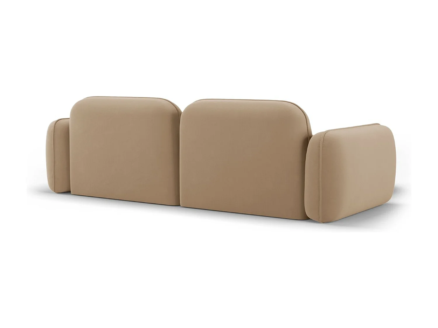 Cosmopolitan Design - 3-Sitzer modulares Ecksofa links "Sydney" aus Samt sandfarben - 230x165x70cm