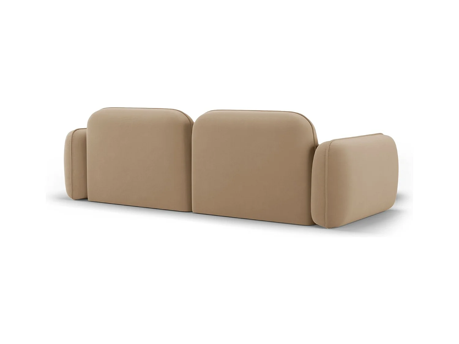 Cosmopolitan Design - Canapé d'angle gauche modulable "Sydney" 3 places en velours le sable - 230x165x70cm