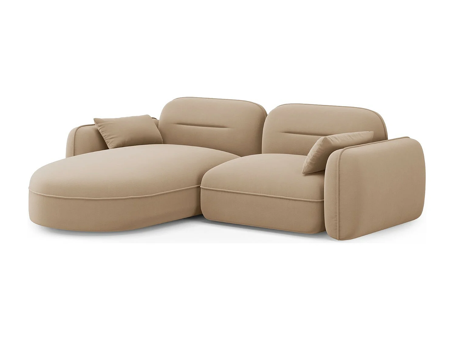 Cosmopolitan Design - Sofá modular de canto esquerdo "Sydney" 3 lugares em veludo areia - 230x165x70cm