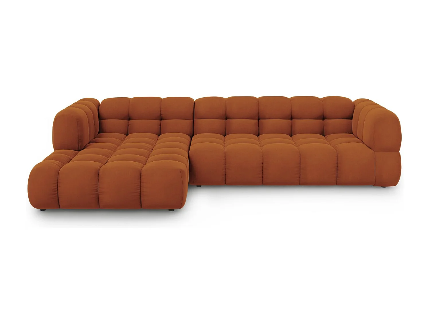 Cosmopolitan Design - Canapé d'angle gauche modulable "Sky" 4 places en velours terracotta - 300x162x75cm