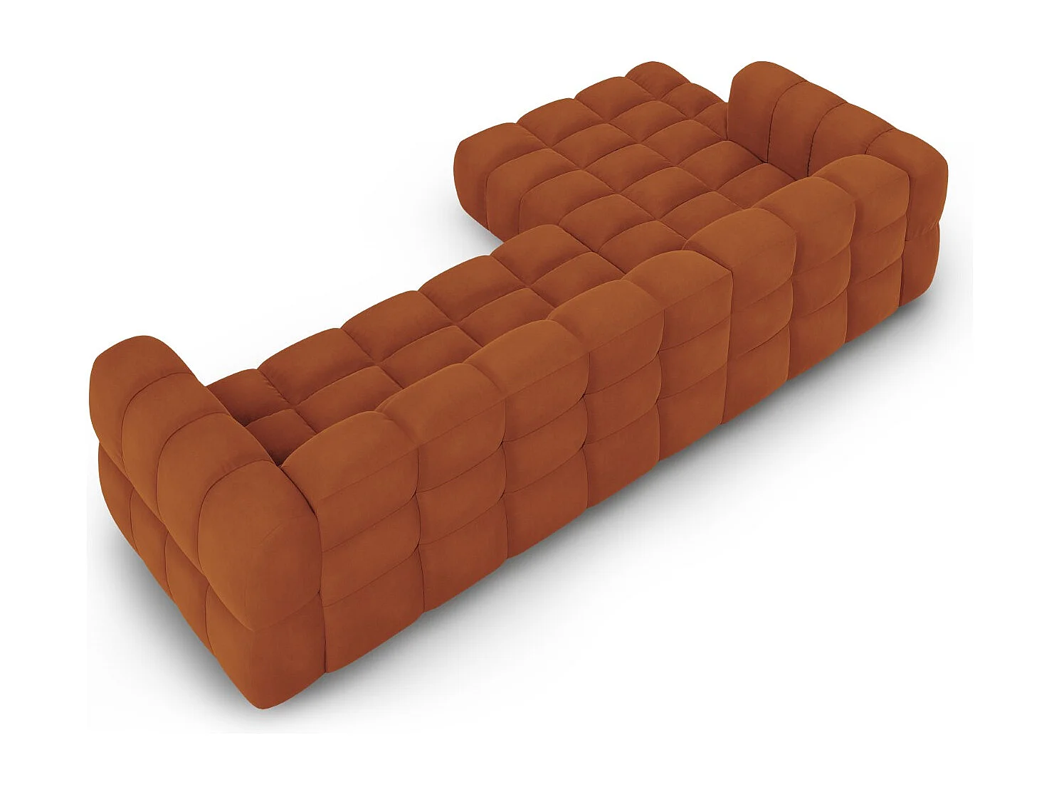 Cosmopolitan Design - Canapé d'angle gauche modulable "Sky" 4 places en velours terracotta - 300x162x75cm