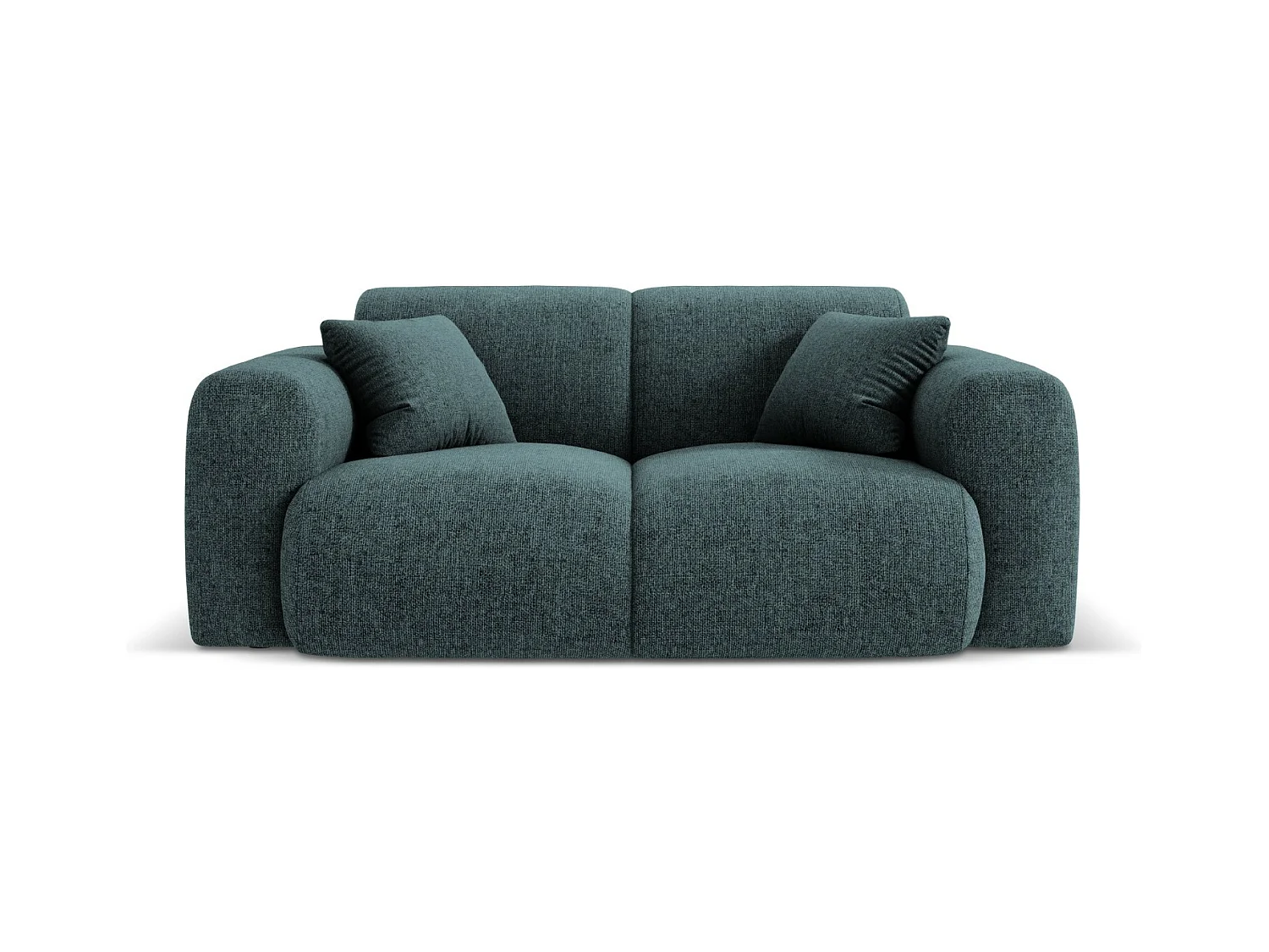 Cosmopolitan Design - Canapé "Nolio" 2 places en chenille pétrole - 170x95x72cm