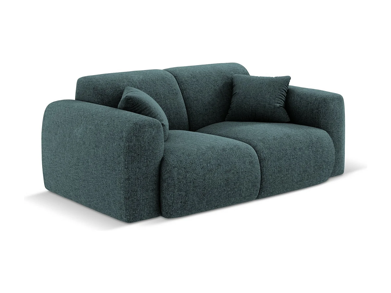 Cosmopolitan Design - Canapé "Nolio" 2 places en chenille pétrole - 170x95x72cm