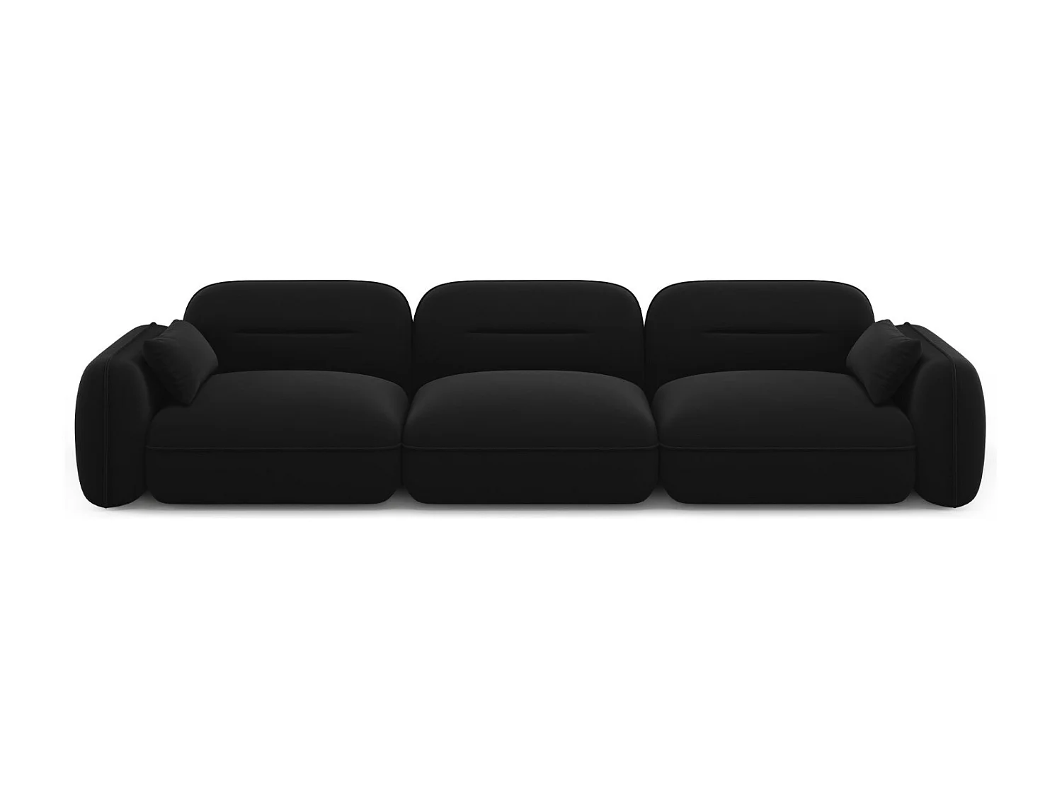 Cosmopolitan Design - 4-Sitzer modulares Sofa "Sydney" aus Samt schwarz - 320x90x70cm
