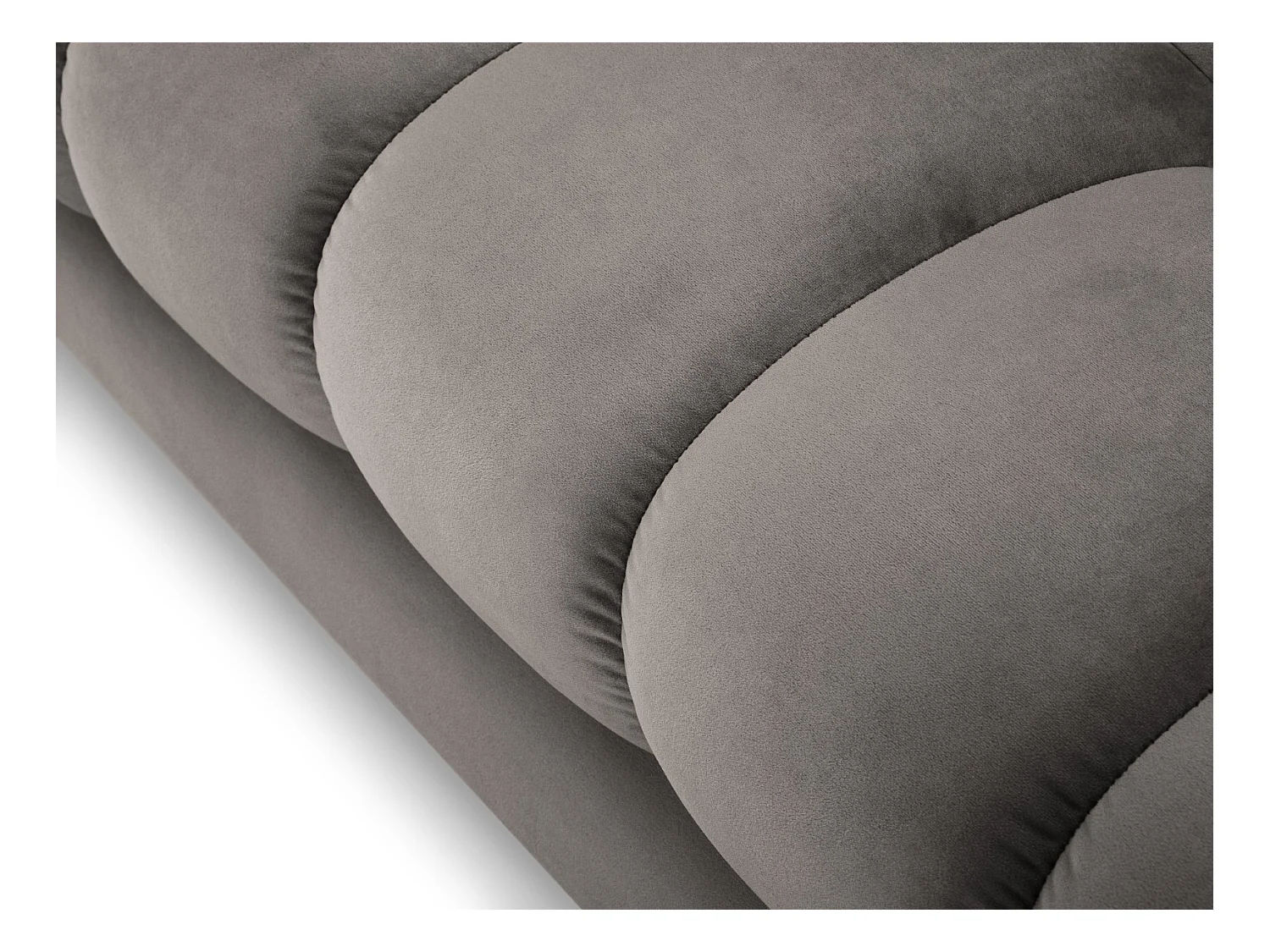 Cosmopolitan Design - Bank "Bali" 3 zitplaatsen, Flueel, Lichtgrijs - 177x92x75cm