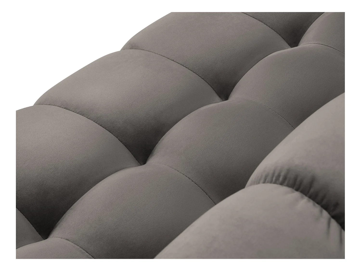 Cosmopolitan Design - Bank "Bali" 3 zitplaatsen, Flueel, Lichtgrijs - 177x92x75cm