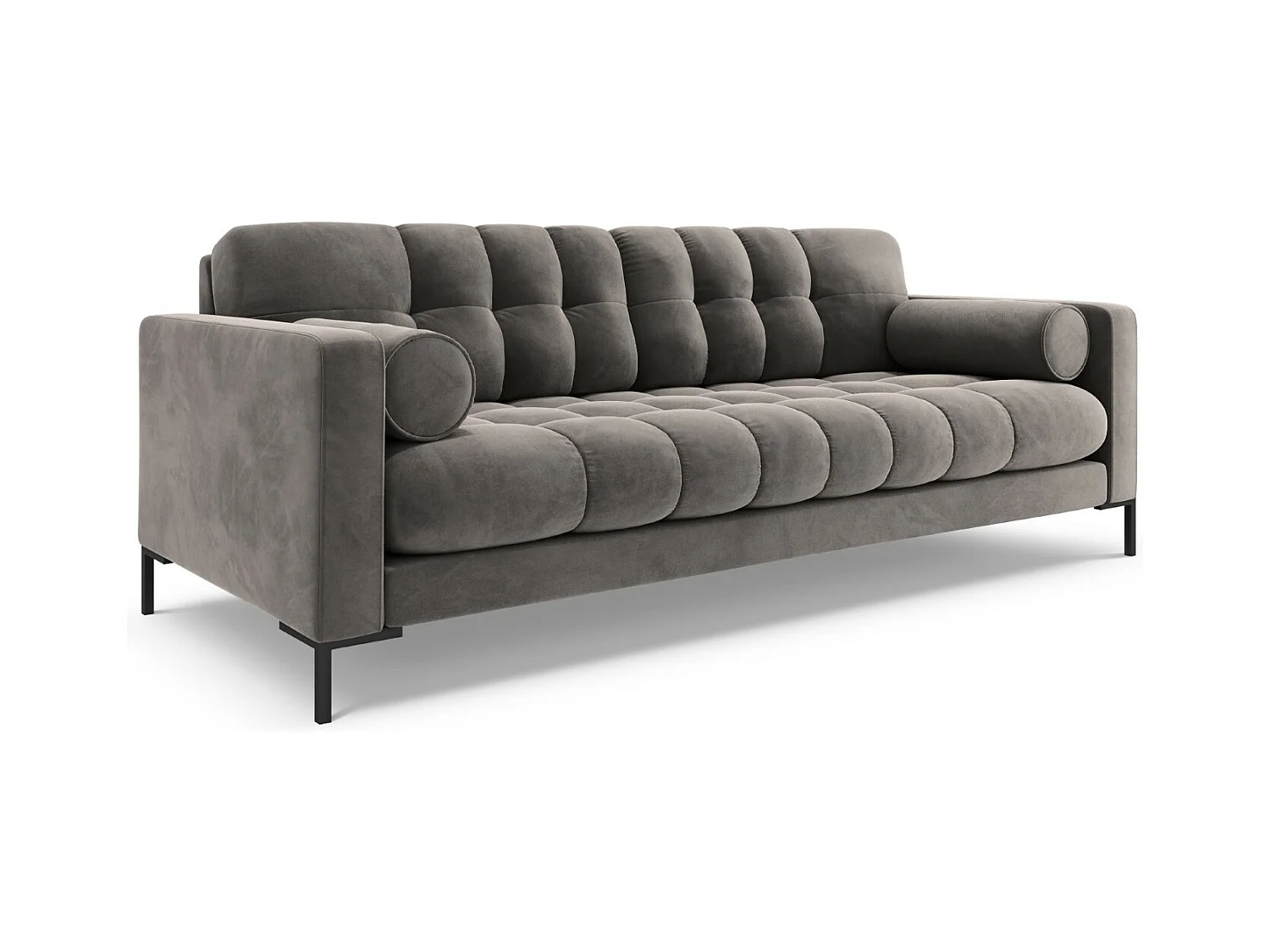 Cosmopolitan Design - Divano "Bali" 3 posti in velluto grigio chiaro - 177x92x75cm