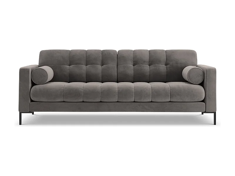 Cosmopolitan Design - Sofa, "Bali" 3 miejsca welur, szary jasny - 177x92x75cm