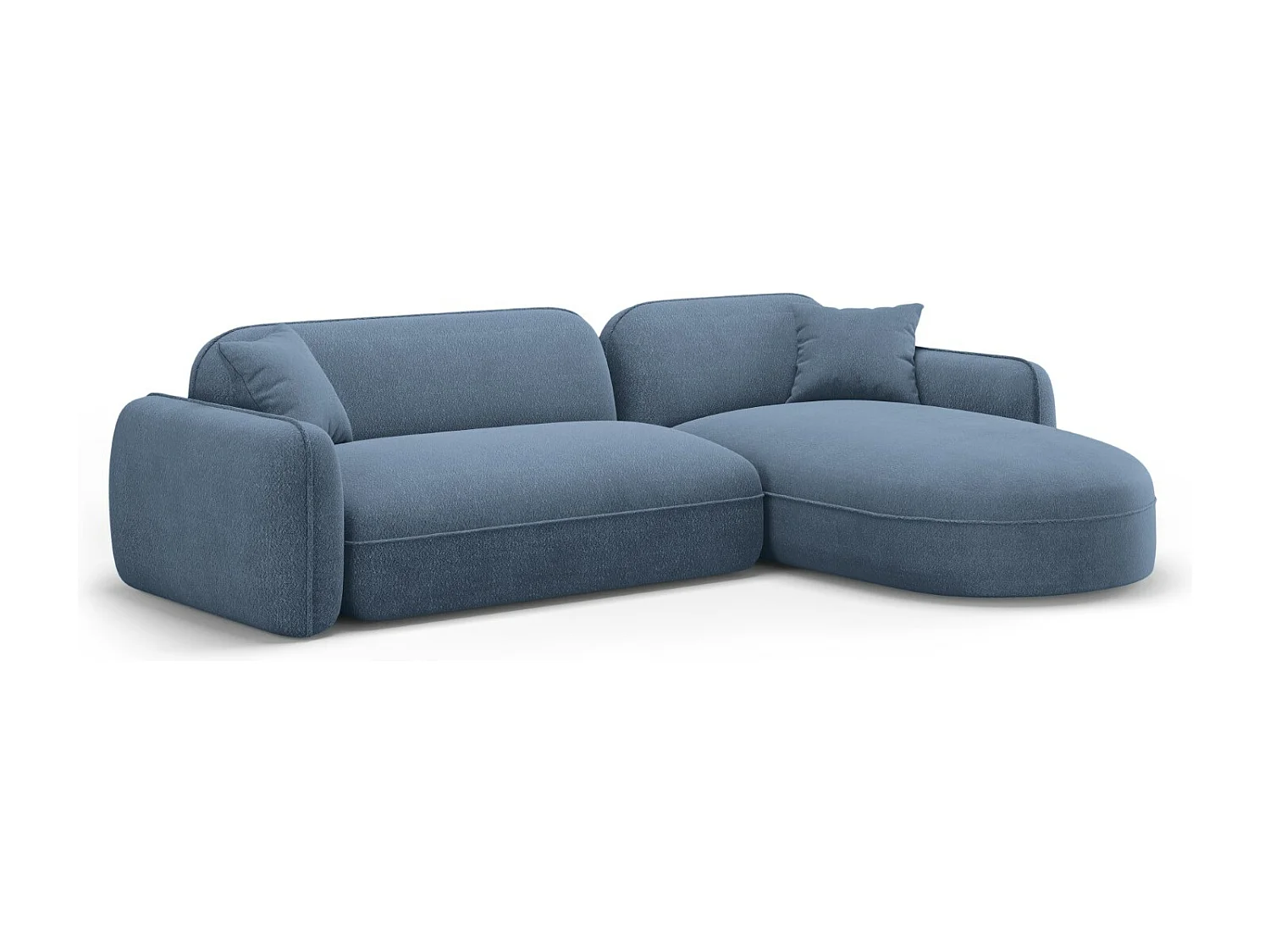 CXL by Christian Lacroix - 4-Sitzer modulares Ecksofa rechts "Lucien" Sitzer aus Samt blue jeans - 275x165x70cm