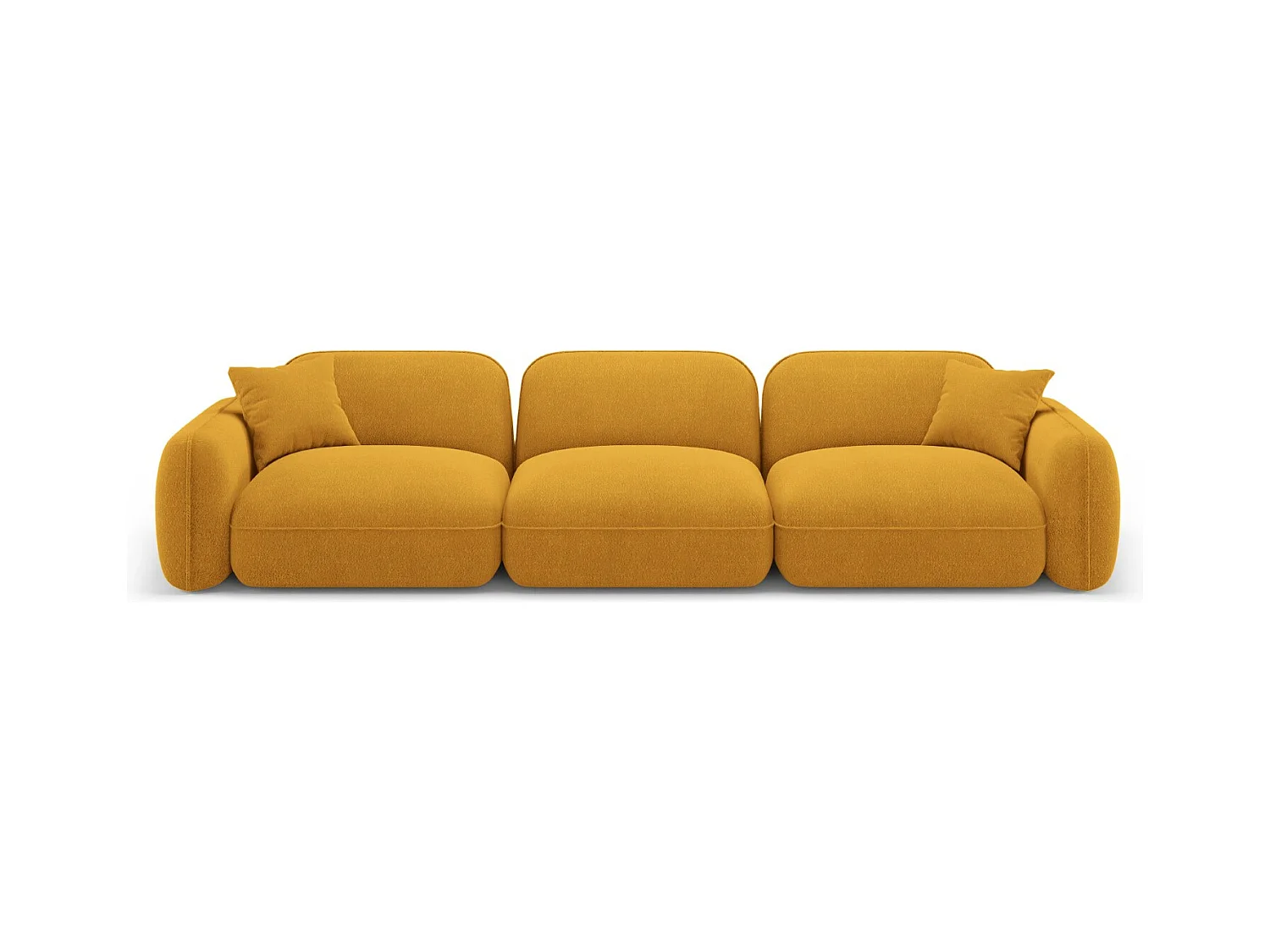 CXL by Christian Lacroix - Modulaire bank "Lucien" 4 zitplaatsen, Flueel, Mosterd - 320x90x70cm
