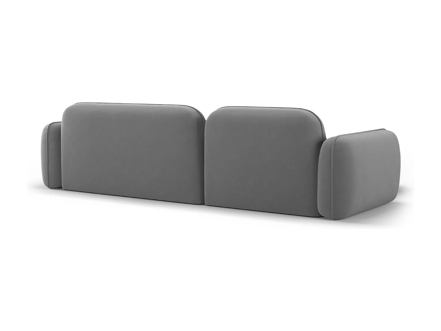 Cosmopolitan Design - Canapé d'angle gauche modulable "Sydney" 4 places en velours gris clair - 275x165x70cm