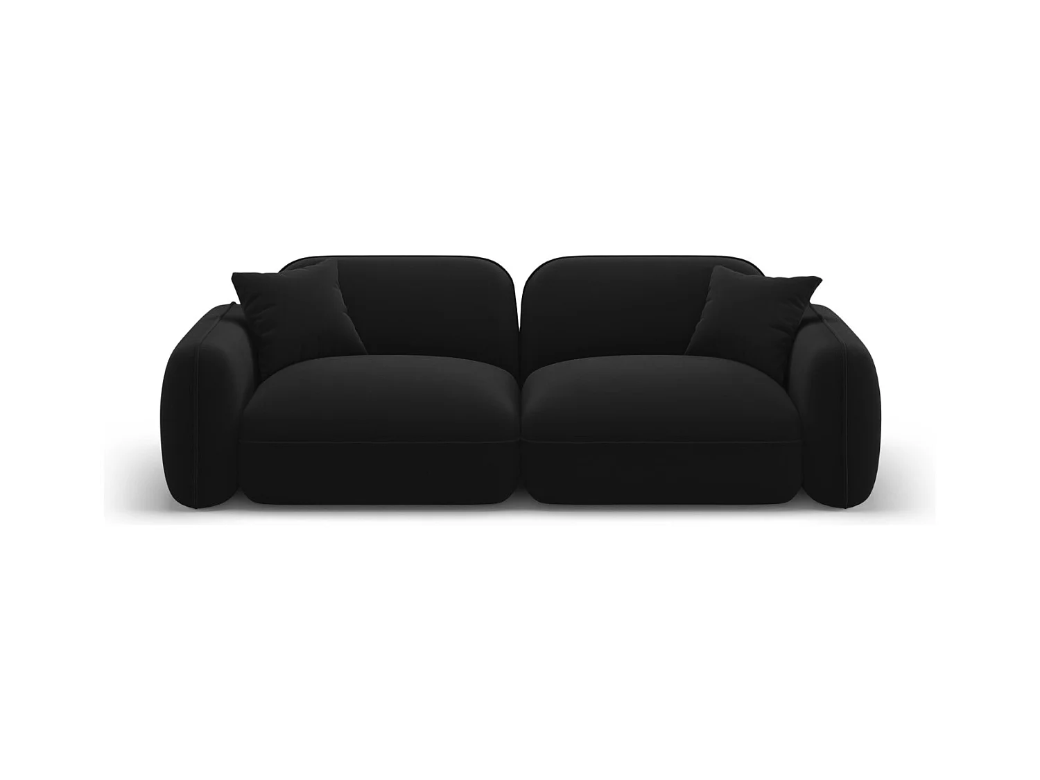 CXL by Christian Lacroix - Modulaire bank "Lucien" 3 zitplaatsen, Flueel, Zwart - 230x90x70cm