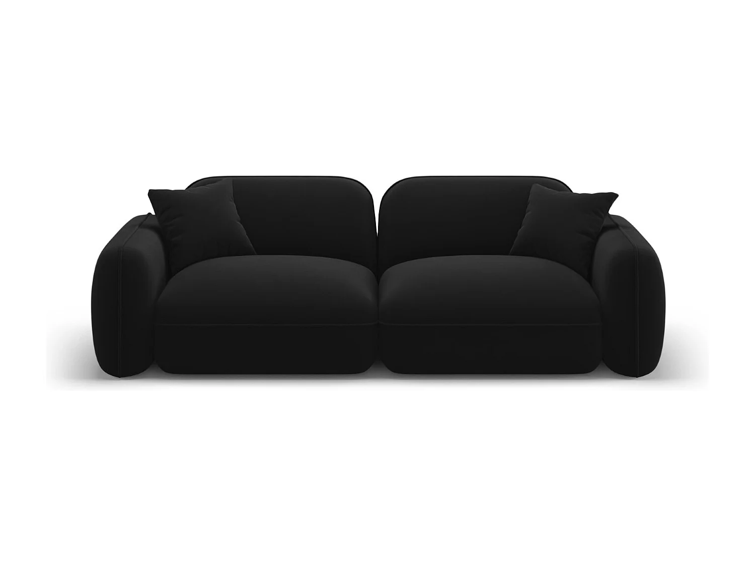 CXL by Christian Lacroix - Canapé modulable "Lucien" 3 places en velours noir - 230x90x70cm