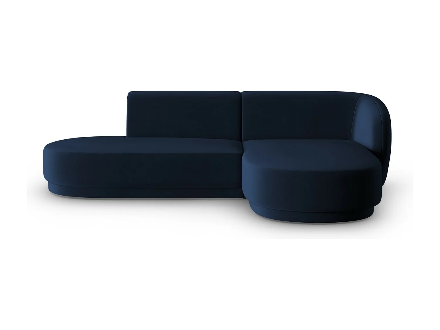 CXL by Christian Lacroix - Divano angolare modulare destro "Lionel" 4 posti in velluto blu reale - 233x155x74cm