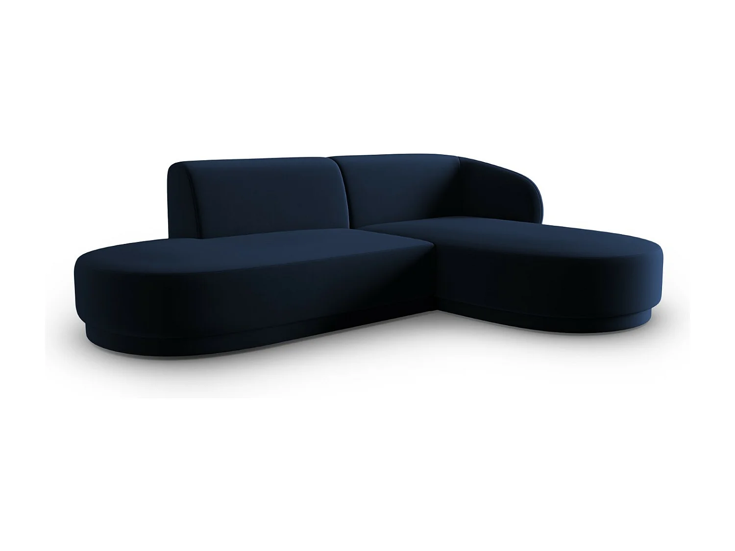 CXL by Christian Lacroix - Divano angolare modulare destro "Lionel" 4 posti in velluto blu reale - 233x155x74cm