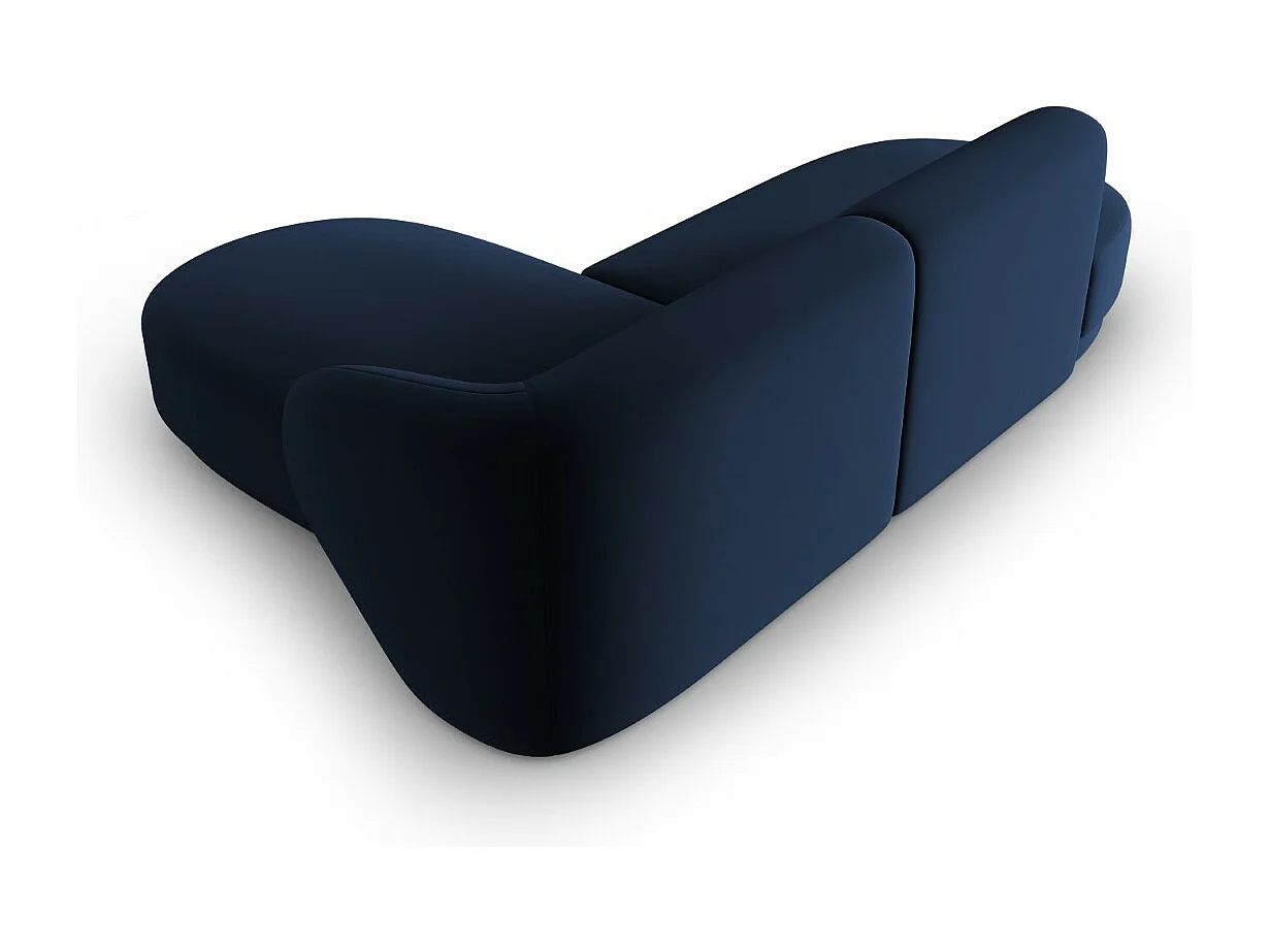 CXL by Christian Lacroix - Divano angolare modulare destro "Lionel" 4 posti in velluto blu reale - 233x155x74cm