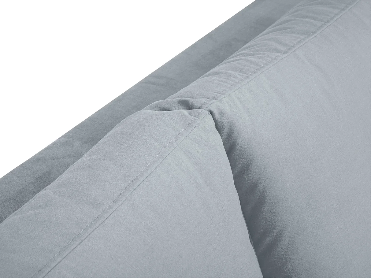 Cosmopolitan Design - Sofá esquinero izquierdo "Hastings" 5 plazas de terciopelo azul claro - 301x216x75cm