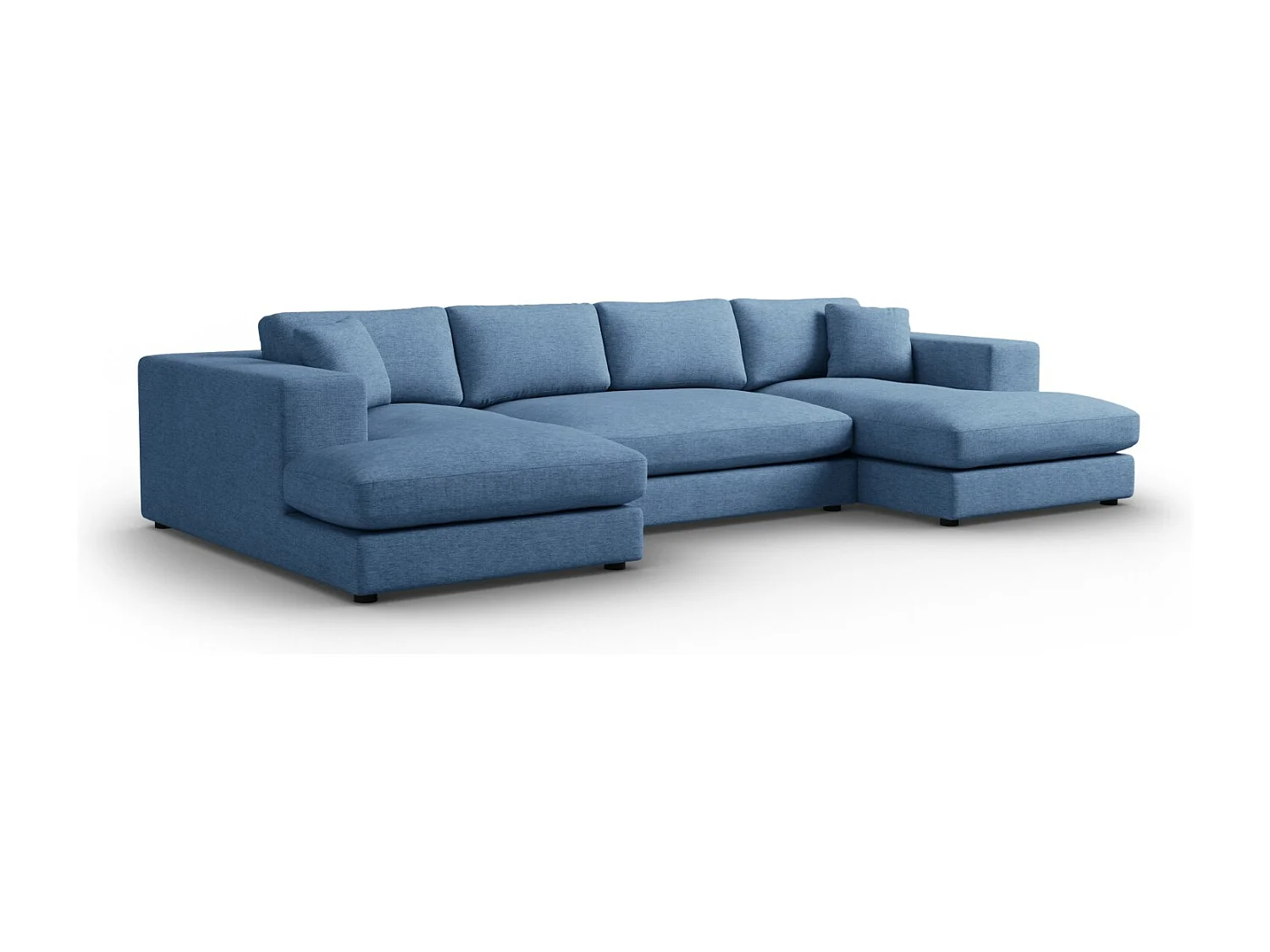 CXL by Christian Lacroix - Panoramische bank "Tendance" 5 zitplaatsen, Structurele stof, Donkerblauw - 344x170x72cm