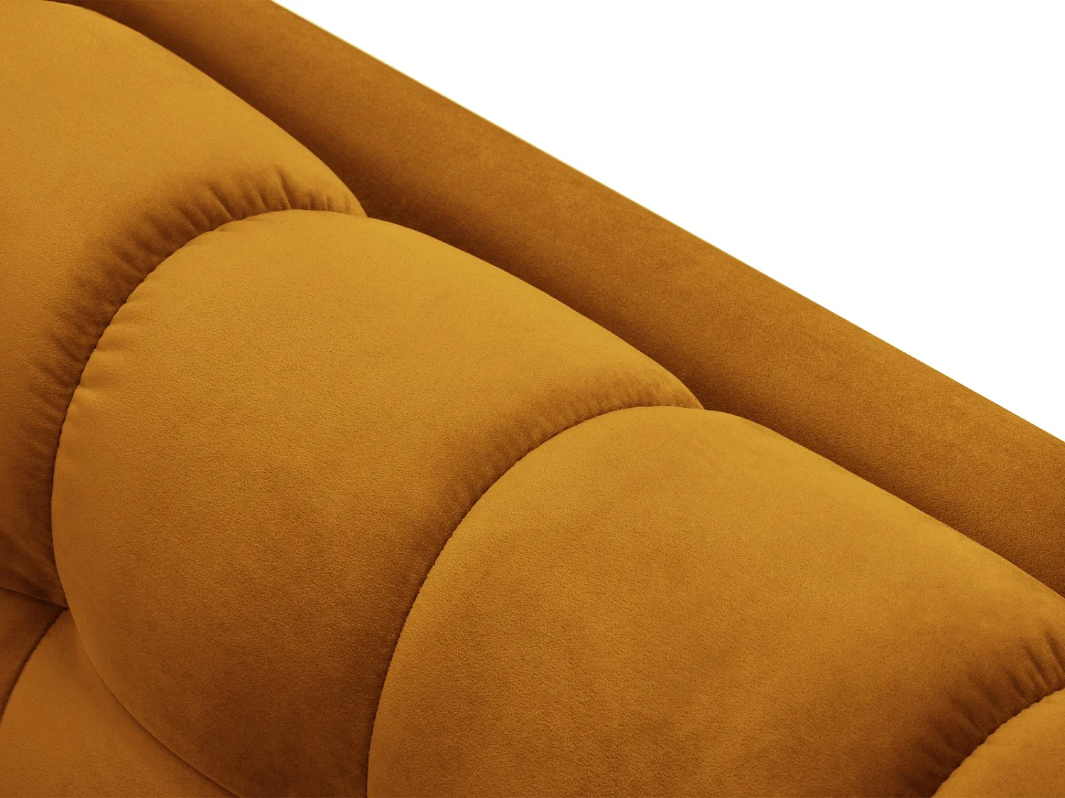 Cosmopolitan Design - Sofá de canto direito "Bali" 5 lugares em veludo amarelo - 293x185x75cm