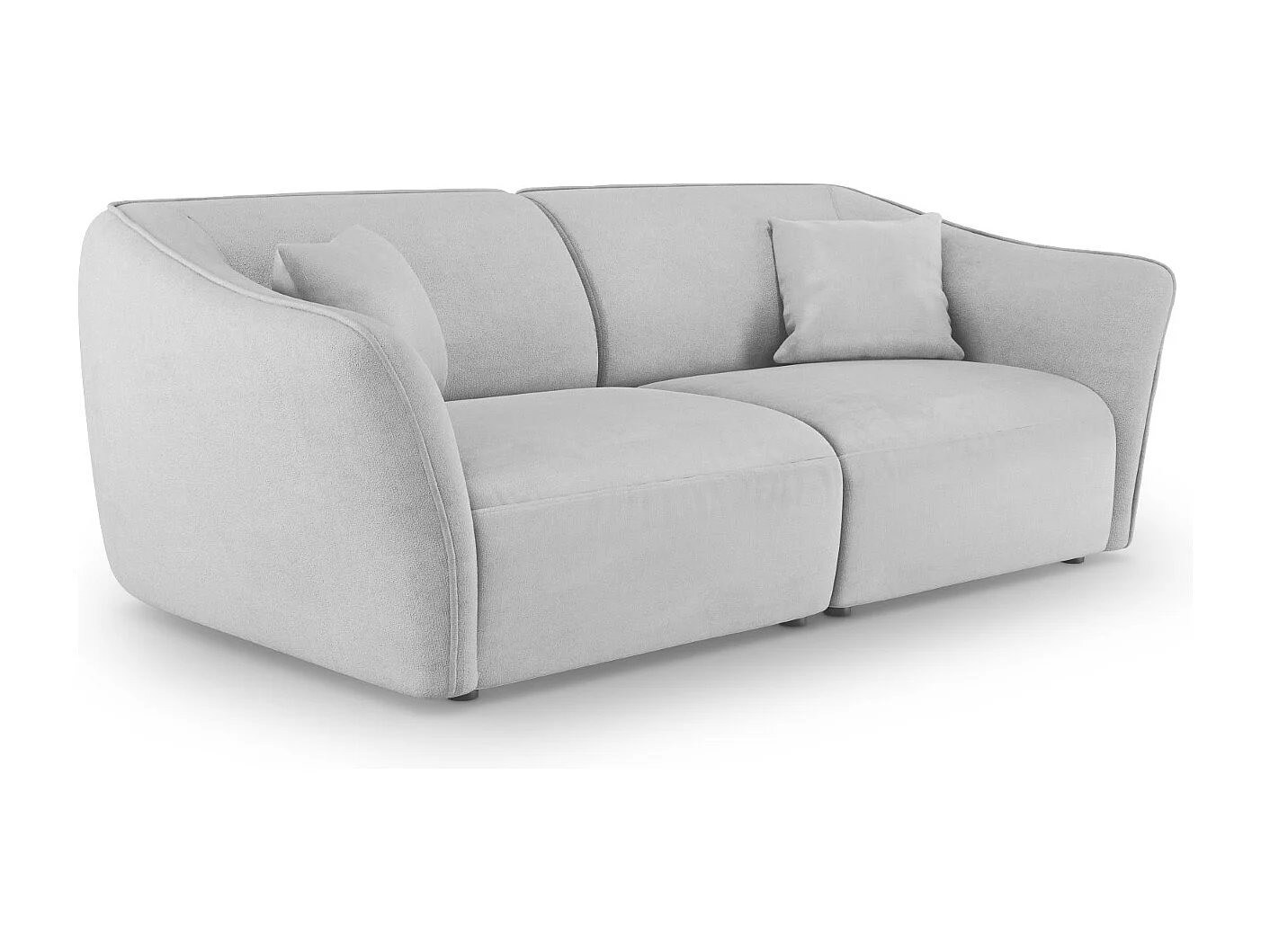 Cosmopolitan Design - Sofa modułowa, "Tokyo" 3 miejsca boucle, szary jasny - 206x102x79cm
