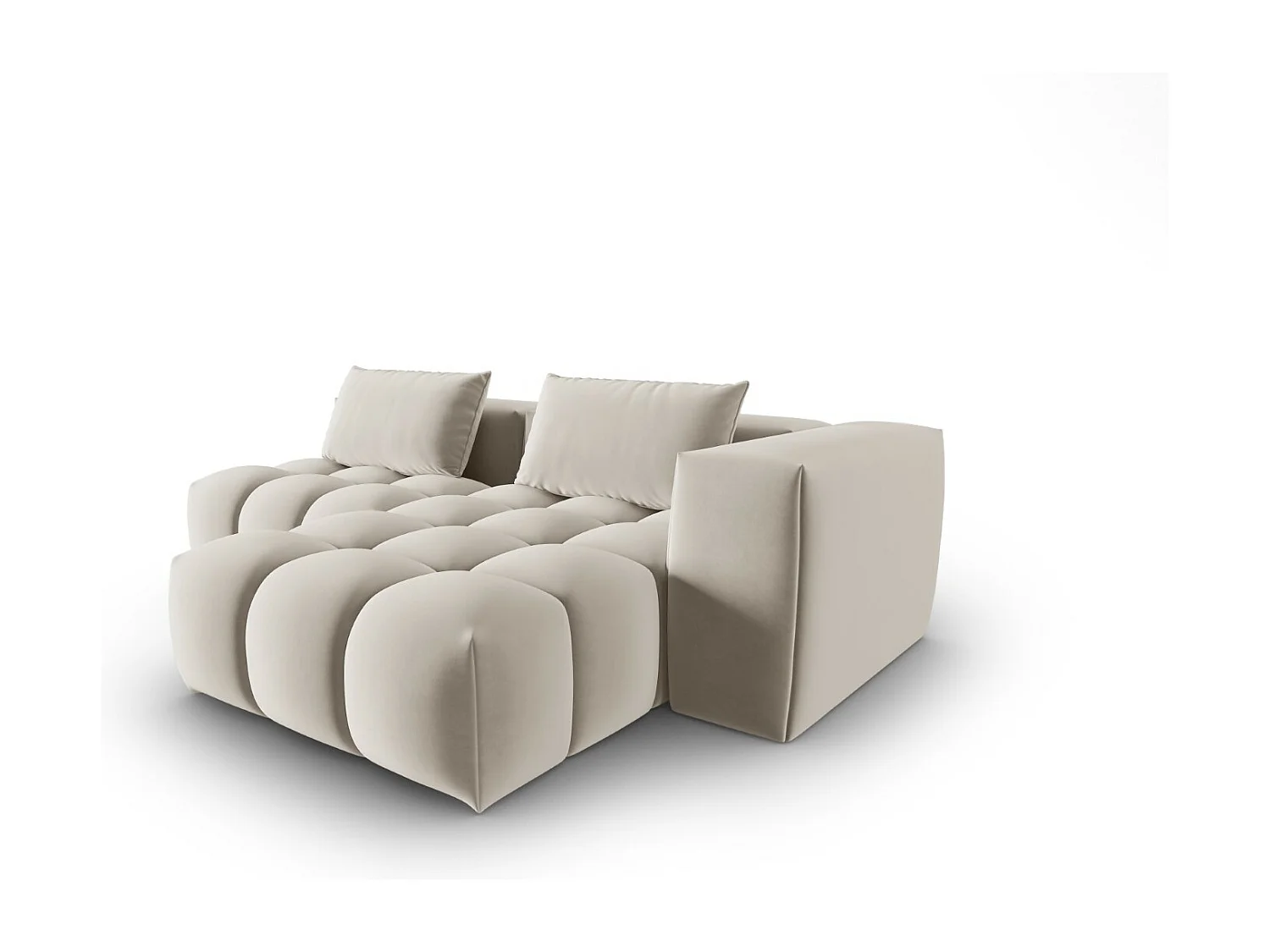 CXL by Christian Lacroix - Narożnik prawy panoramiczny, "Lorella" 3 miejsca welur, ecru - 205x145x70cm