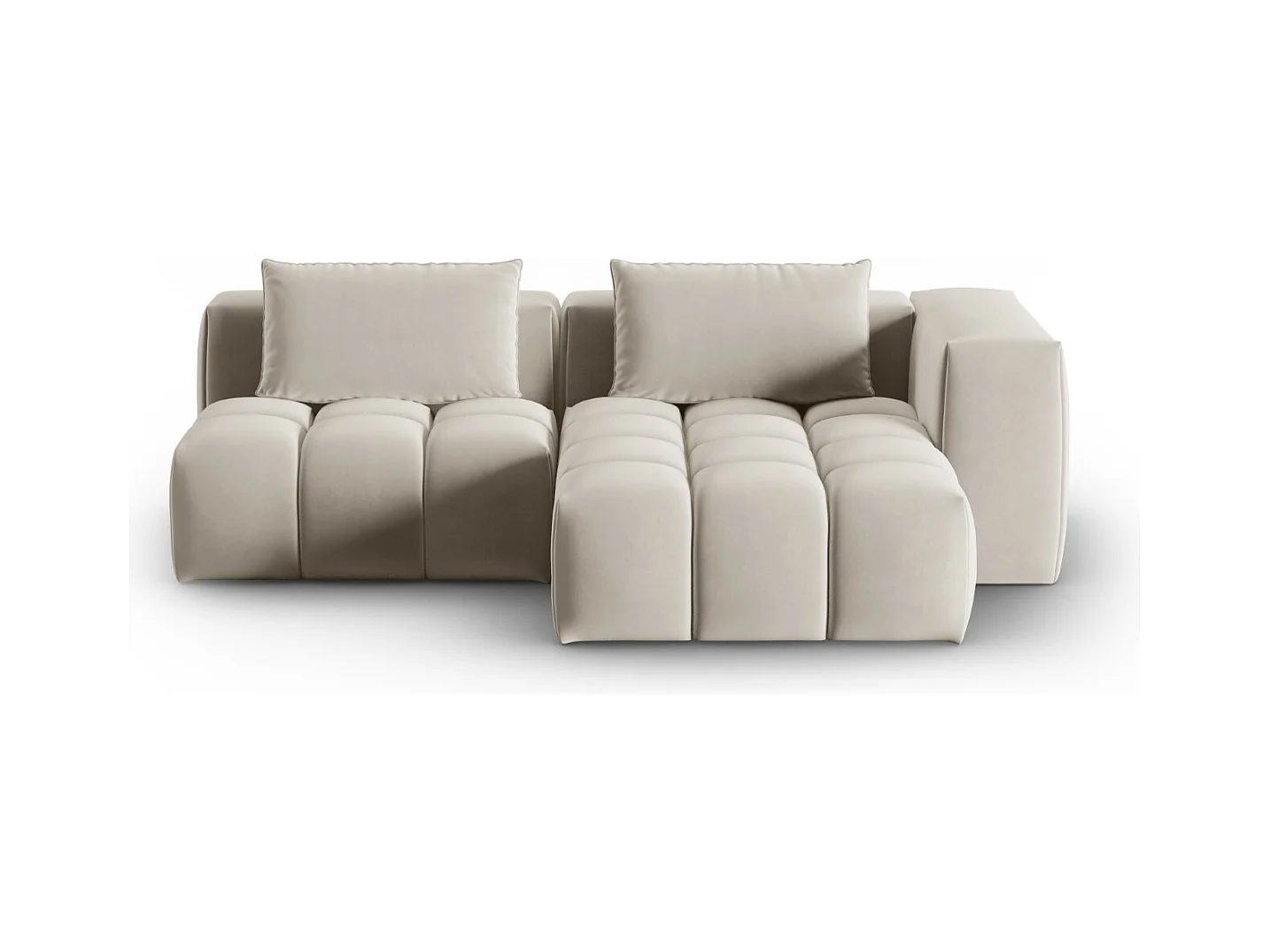 CXL by Christian Lacroix - Modulaire hoekbank rechts "Lorella" 3 zitplaatsen, Flueel, Ecru - 205x145x70cm