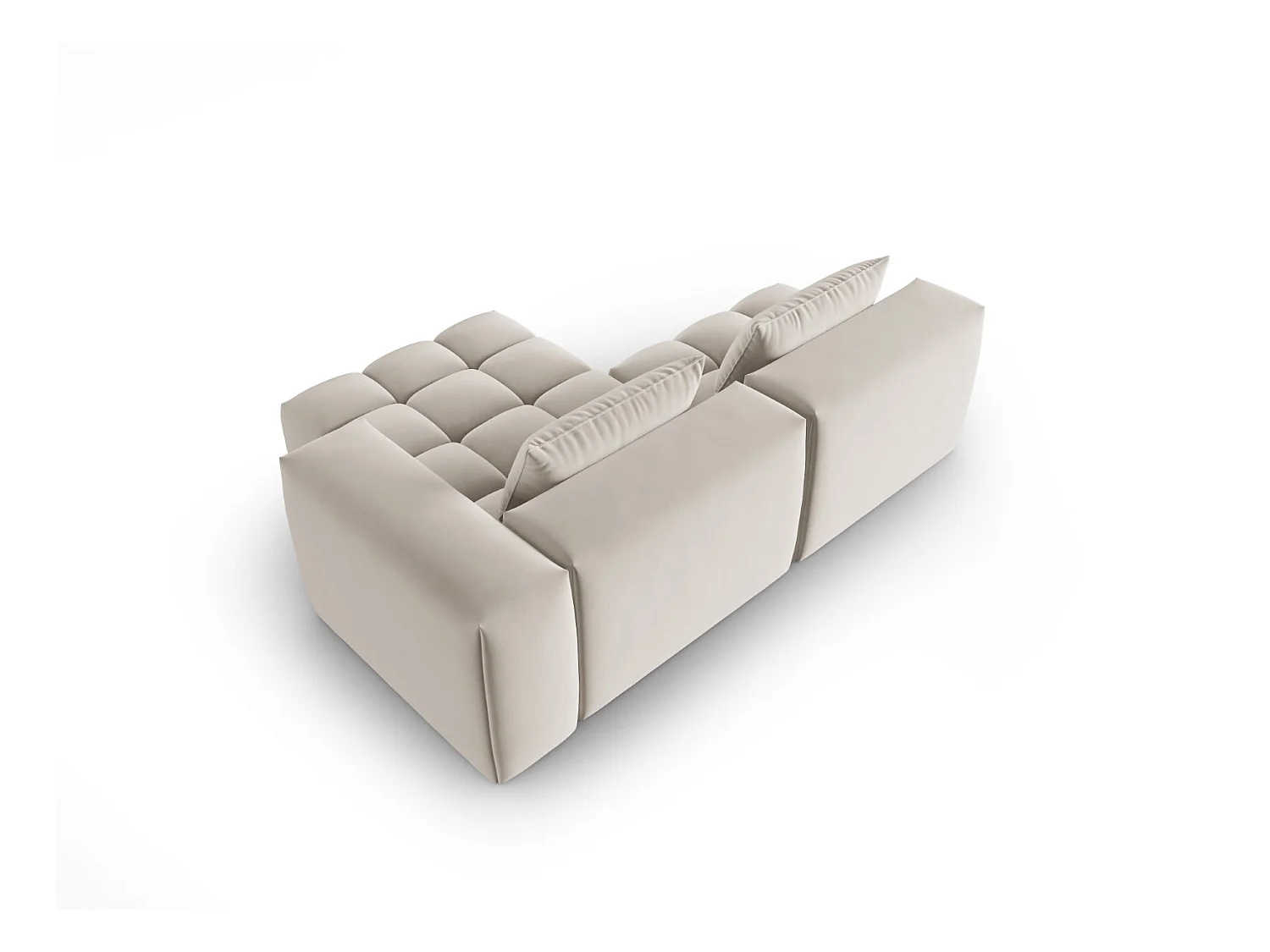 CXL by Christian Lacroix - 3-Sitzer modulares Ecksofa rechts "Lorella" Sitzer aus Samt Ecru - 205x145x70cm