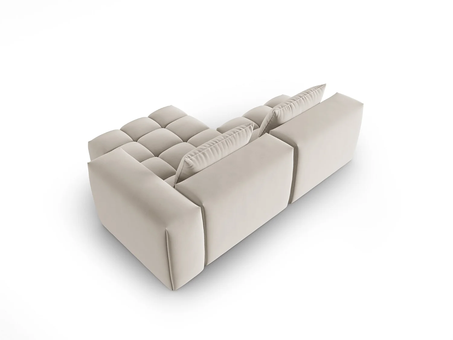CXL by Christian Lacroix - 3-Sitzer modulares Ecksofa rechts "Lorella" Sitzer aus Samt Ecru - 205x145x70cm