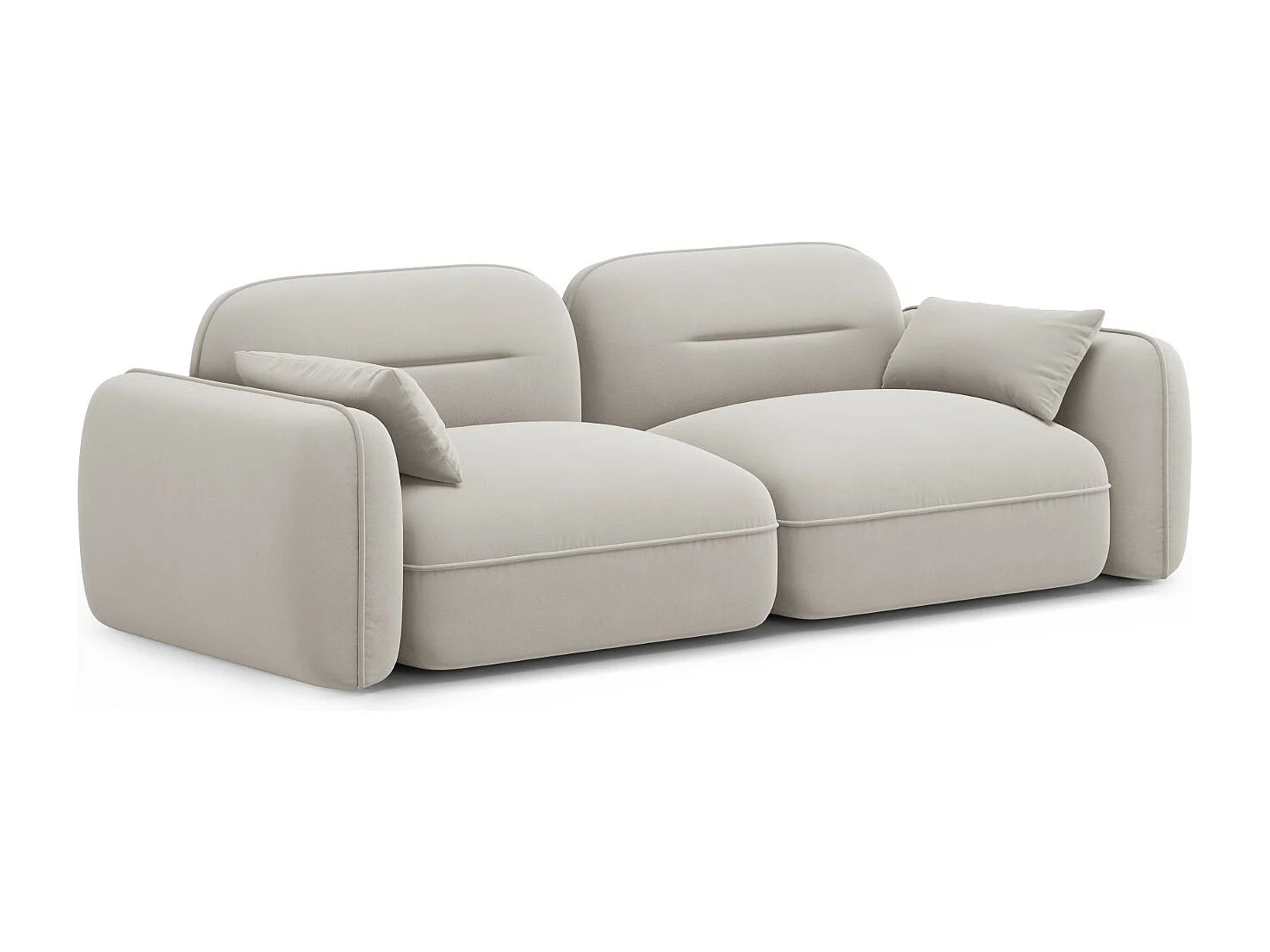 Cosmopolitan Design - Canapé modulable "Sydney" 3 places en velours beige clair - 230x90x70cm