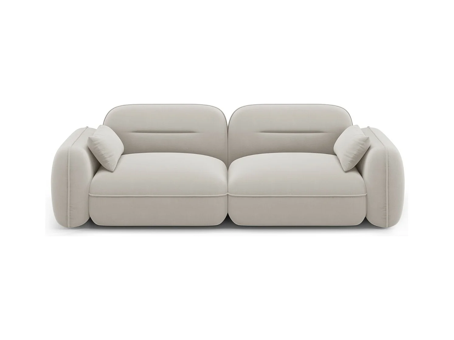 Cosmopolitan Design - Canapé modulable "Sydney" 3 places en velours beige clair - 230x90x70cm