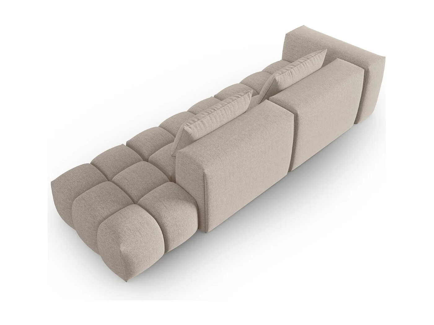 CXL by Christian Lacroix - 3-Sitzer modulares Sofa rechts "Lorella" Sitzer aus strukturiertem Stoff sand - 265x85x70cm