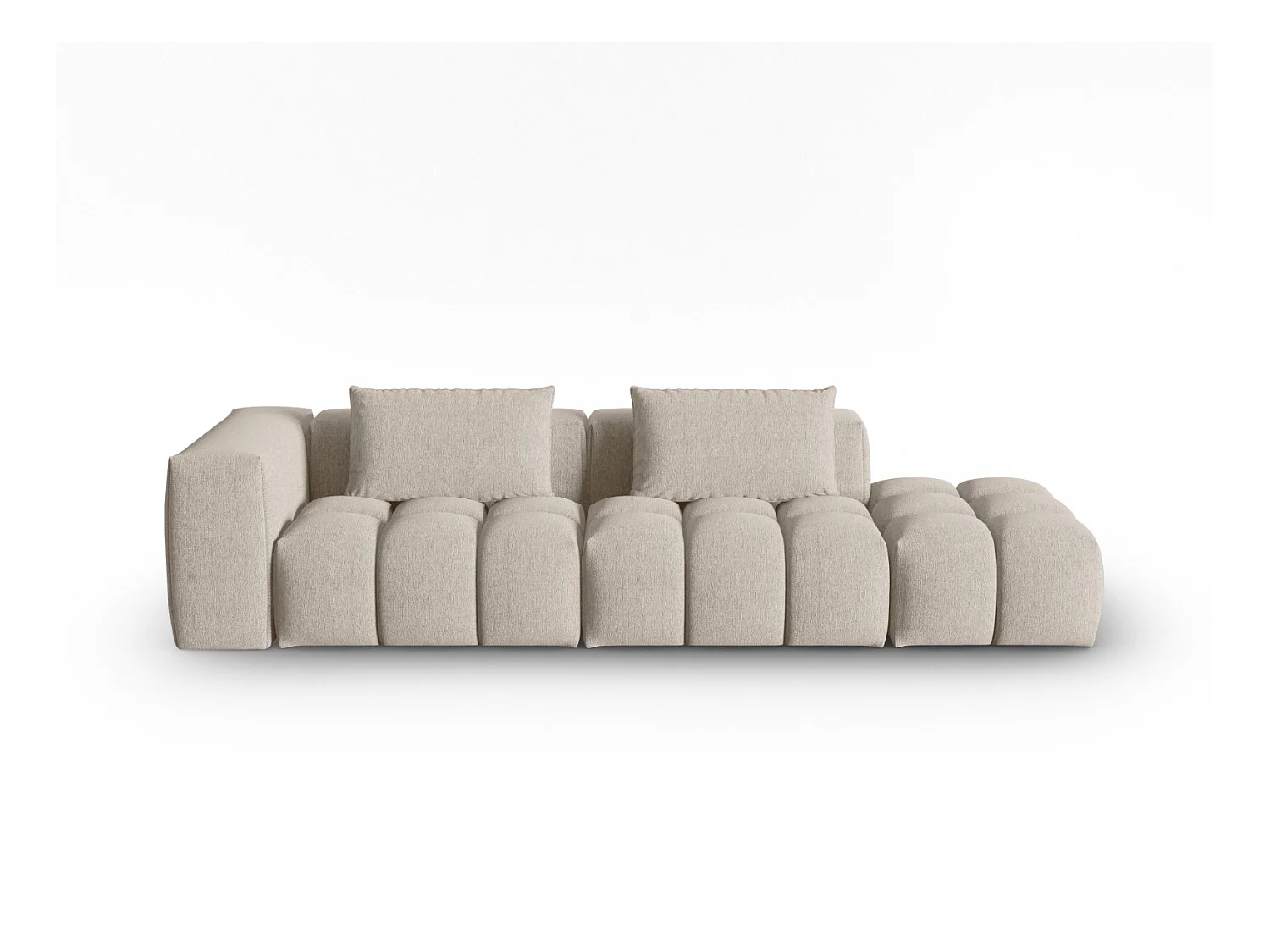 CXL by Christian Lacroix - Canapé modulable droit "Lorella" 3 places en tissu structurel le sable - 265x85x70cm
