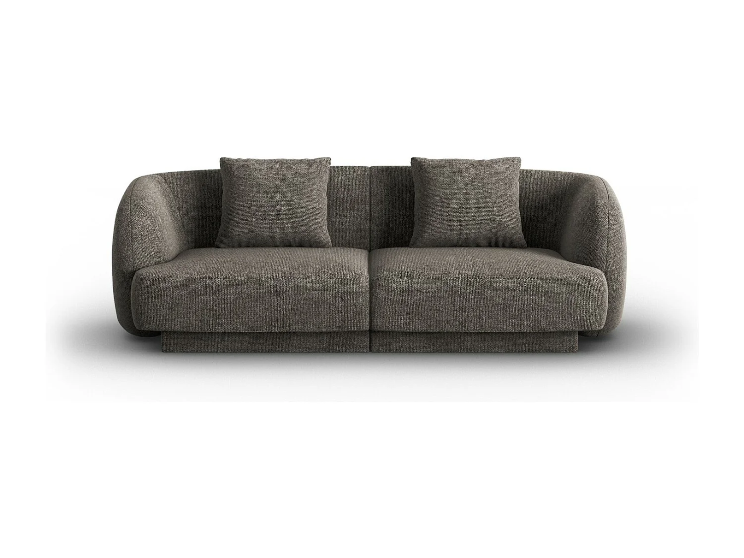 Cosmopolitan Design - Sofá "Tulum" 2 lugares em tecido chenille cinza - 180x90x70cm